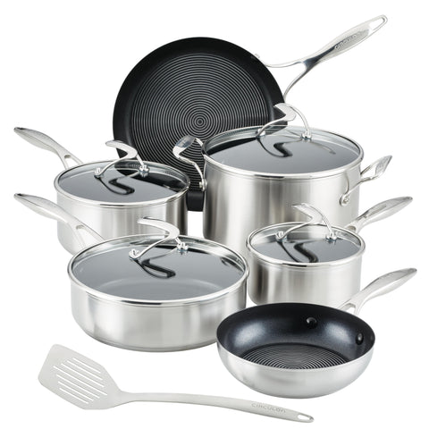 Circulon-SteelShield-S-Series-10pc-Stainless-Steel-Nonstick-Cookware-Set-w/-Bonus-Spatula