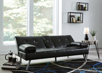 Ashley Furniture Mirclay Flip Flop Sofa Black/Gray