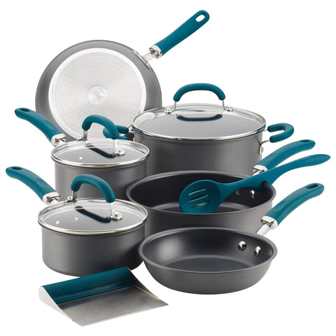 Rachael-Ray-Create-Delicious-11pc-Hard-Anodized-Nonstick-Cookware-Teal