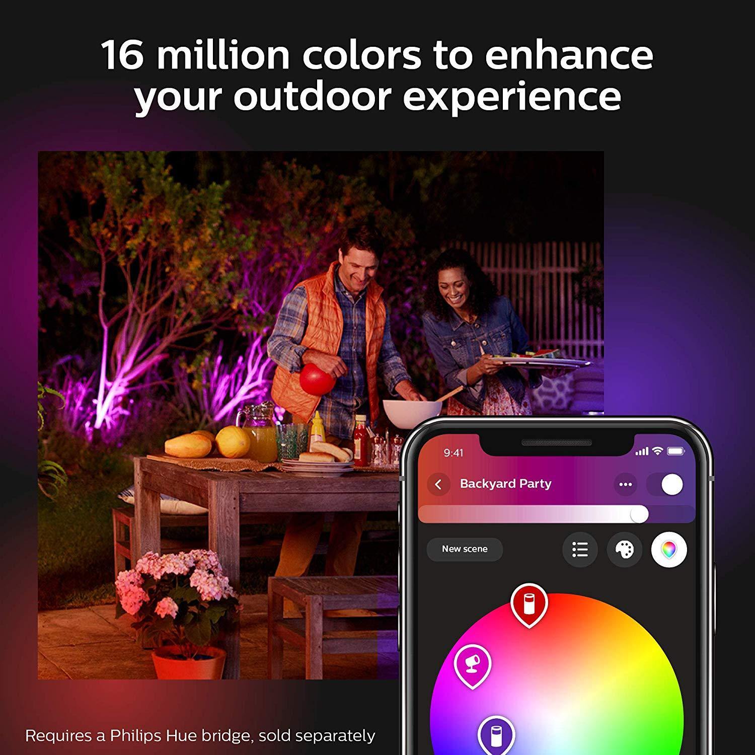 Philips Hue Discover Outdoor Smart Color Changing Flood Light with