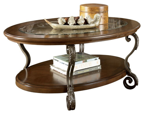 Nestor - Medium Brown - Oval Cocktail Table