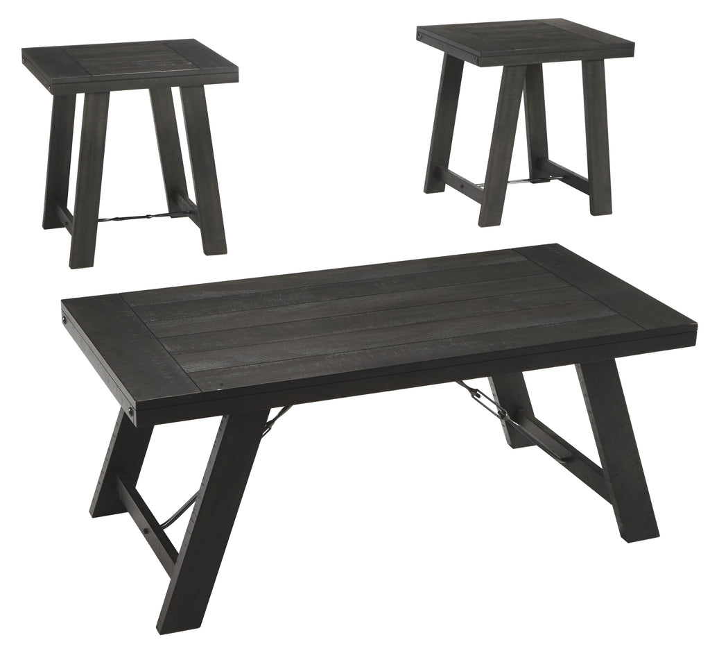 Noorbrook - Black/Pewter - Occasional Table Set (3/CN)