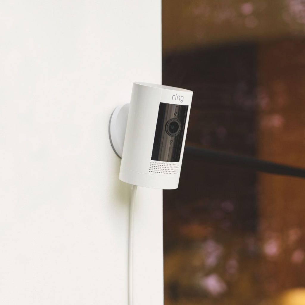 Ring Stick Up Camera Plug In White Smart Neighbor