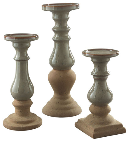 Emele - Taupe - Candle Holder Set (3/CN)