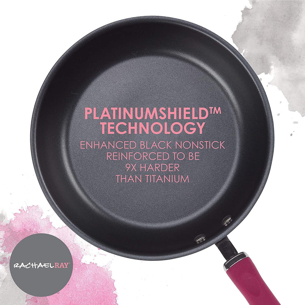 Rachael Ray Cook + Create 3 qt. Aluminum Nonstick Saute Pan with Lid in Gray