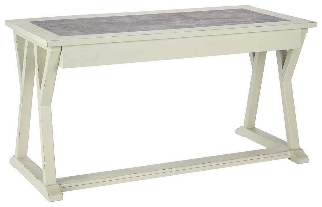 Jonileene - White/Gray - Home Office Large Leg Desk