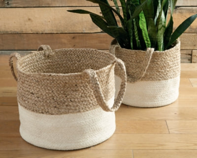 Ashley Furniture Parrish Basket (Set of 2) Natural;Brown/Beige