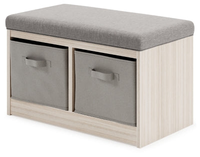 Ashley Furniture Blariden Storage Bench Black/Gray;Brown/Beige