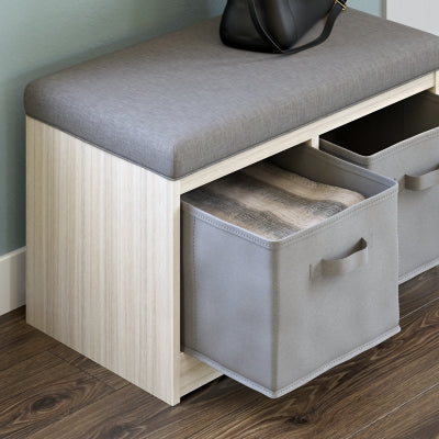 Ashley Furniture Blariden Storage Bench Black/Gray;Brown/Beige