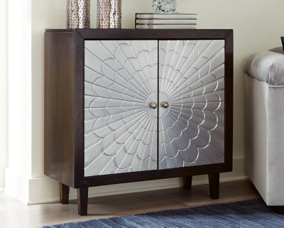 Ashley Furniture Ronlen Accent Cabinet Metallic;Brown/Beige