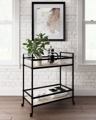 Ashley Furniture Waylowe Bar Cart Black/Gray
