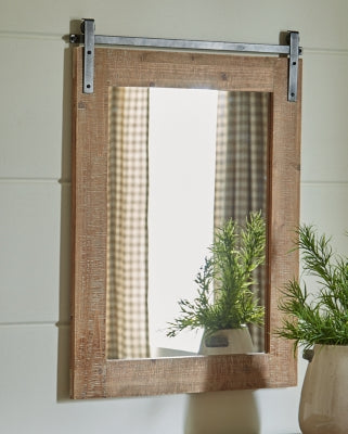 Ashley Furniture Lanie Accent Mirror Natural;Metallic