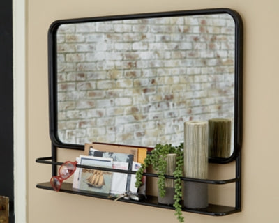 Ashley Furniture Ebba Accent Mirror Black/Gray;Metallic