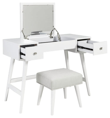 Ashley Furniture Thadamere Vanity with Stool White