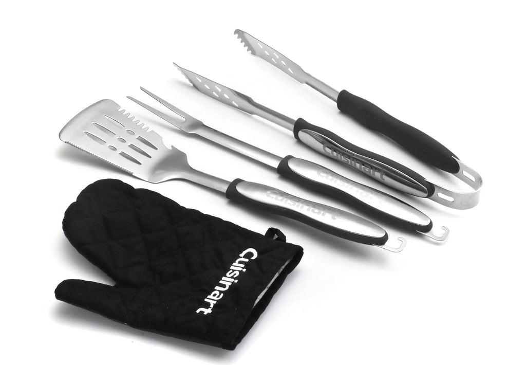 Cuisinart 4pc Grilling Tool Set with Black Grill Glove Black - Smart Neighbor