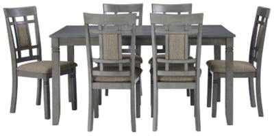 Ashley Furniture Jayemyer Dining Table and Chairs (Set of 7) Black/Gray
