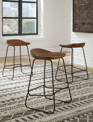 Ashley Furniture Wilinruck Counter Height Stool Black/Gray;Brown/Beige