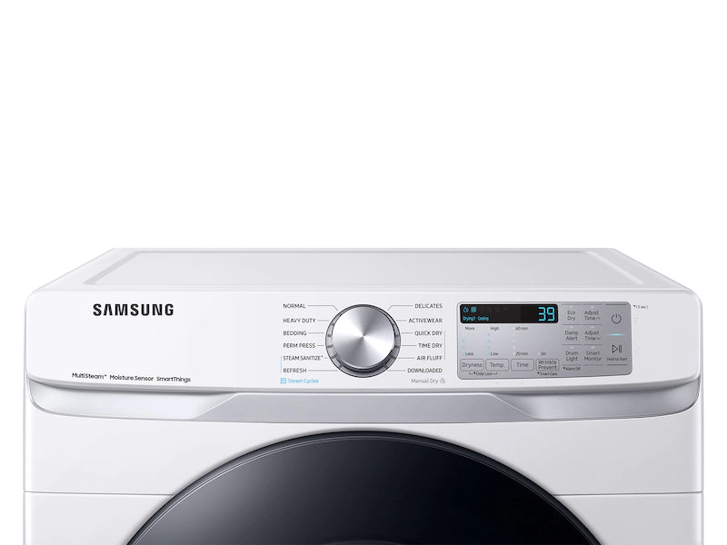 Samsung 7.5 Cu. Ft. Smart Electric Dryer with Steam Sanitize+ in White