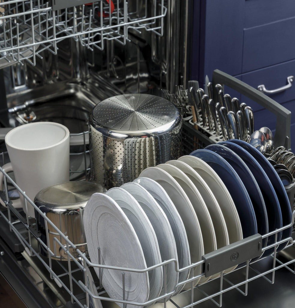 GE® Top Control with Stainless Steel Interior Dishwasher with Sanitize Cycle & Dry Boost with Fan Assist - Smart Neighbor