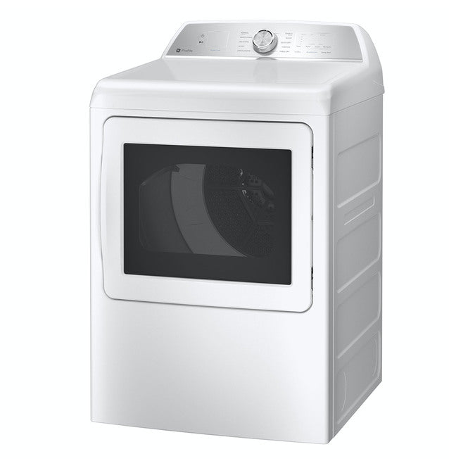GE® Profile™ 7.4 Cu. Ft. Capacity Aluminized Alloy Drum Electric Dryer with Sanitize Cycle and Sensor Dry in White/Silver