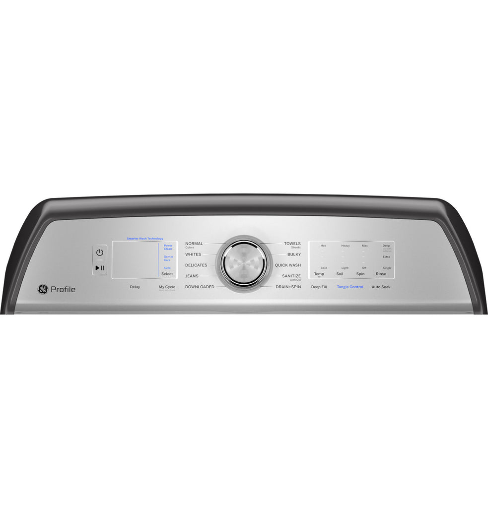 GE Profile™ 4.9 Cu. Ft. Capacity Washer with Smarter Wash Technology and FlexDispense™ - Diamond Gray