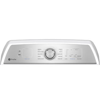 GE® Profile™ 7.4 Cu. Ft. Capacity Aluminized Alloy Drum Electric Dryer with Sanitize Cycle and Sensor Dry in White/Silver