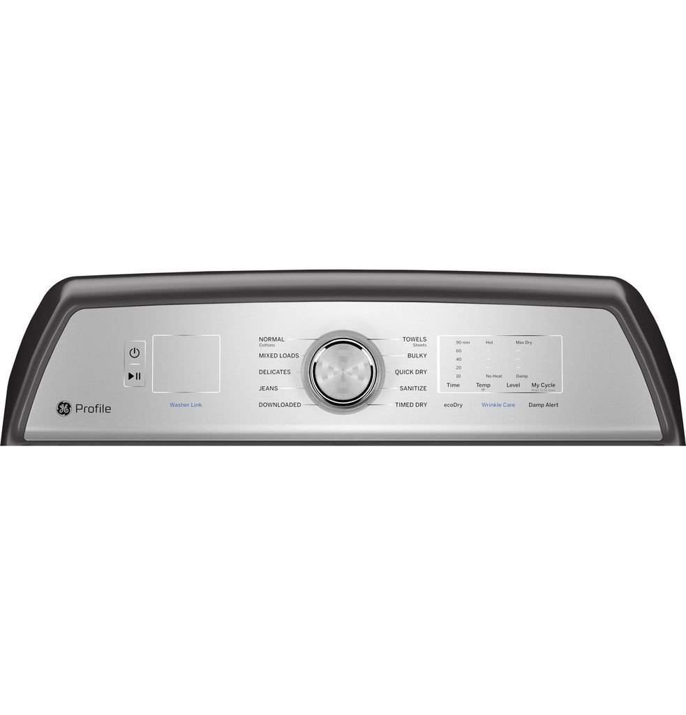 GE Profile™ 7.4 Cu. Ft. Capacity Aluminized Alloy Drum Electric Dryer with Sanitize Cycle and Sensor Dry in Diamond Gray