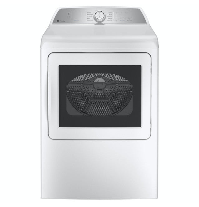 GE® Profile™ 7.4 Cu. Ft. Capacity Aluminized Alloy Drum Electric Dryer with Sanitize Cycle and Sensor Dry in White/Silver
