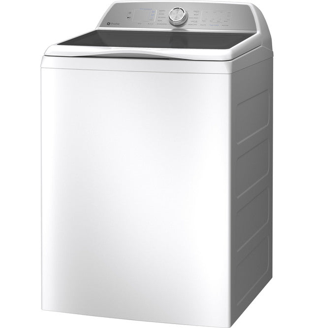 GE® Profile™ 4.9 Cu. Ft. Capacity Washer with Smarter Wash Technology and FlexDispense™ in White/Silver