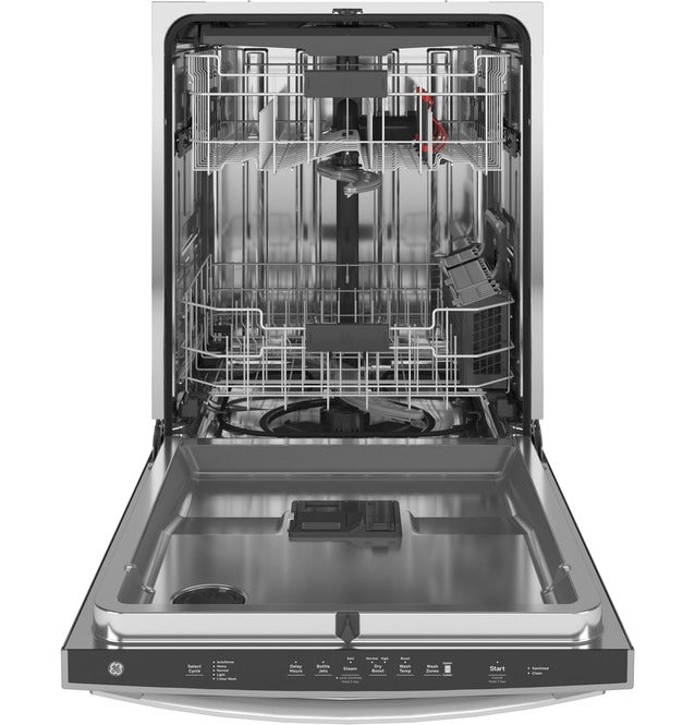 GE® Fingerprint Resistant Top Control with Stainless Steel Interior Dishwasher with Sanitize Cycle & Dry Boost with Fan Assist- Stainless Steel