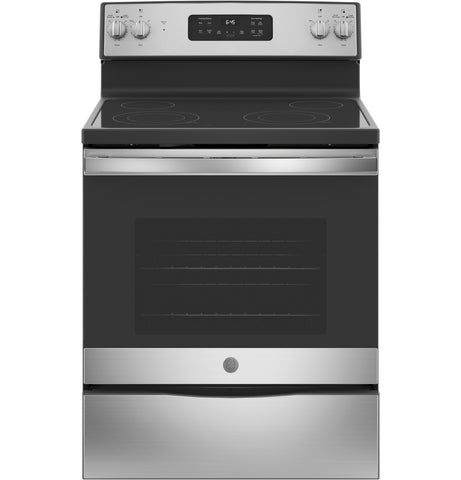 GE 30" Free-Standing Electric Smooth Top Range- Stainless