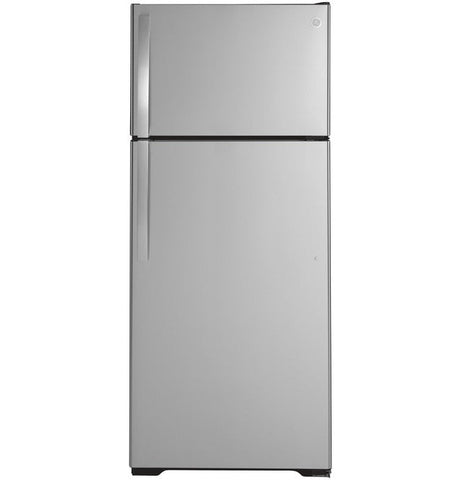 GE® 17.5 Cu. Ft. Top-Freezer Refrigerator Stainless - Icemaker Ready