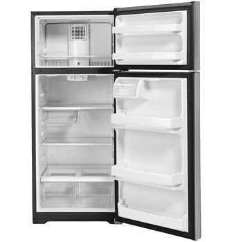 GE® 17.5 Cu. Ft. Top-Freezer Refrigerator Stainless - Icemaker Ready