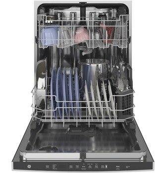 GE® Top Control with Stainless Steel Interior Dishwasher with Sanitize Cycle & Dry Boost with Fan Assist - Smart Neighbor