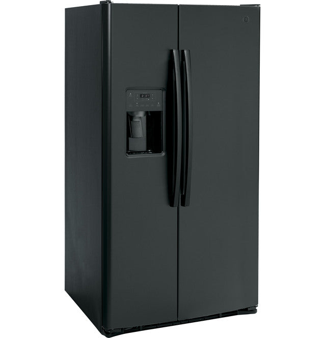 GE 25.3 Cu. Ft. Side By Side Refrigerator in Gloss Black