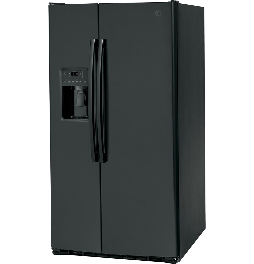 GE 25.3 Cu. Ft. Side By Side Refrigerator in Gloss Black
