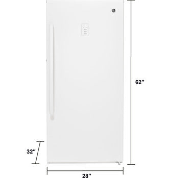 GE® 14.1 Cu. Ft. Frost-Free Garage Ready Upright Freezer in White