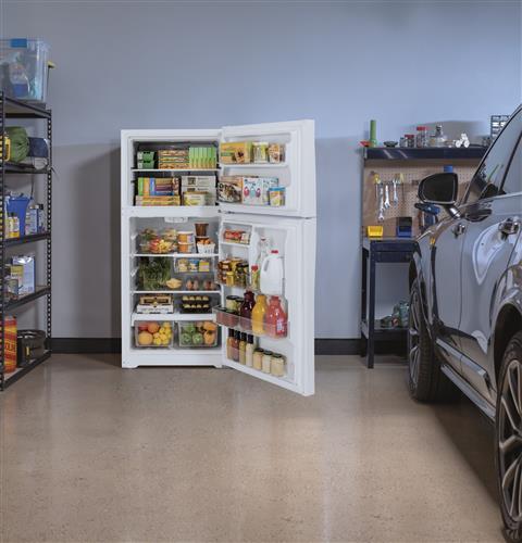GE® 21.9 Cu. Ft. Top-Freezer Refrigerator in Fingerprint Resistant Stainless
