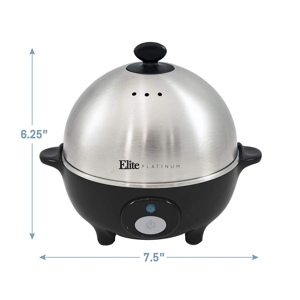 7-Egg Automatic Easy Egg Cooker, Steamer, Poacher (Black)