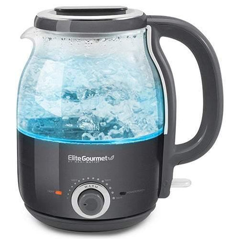 Elite 1.2L Electric Glass Watter Kettle Charcoal Gray - Smart Neighbor