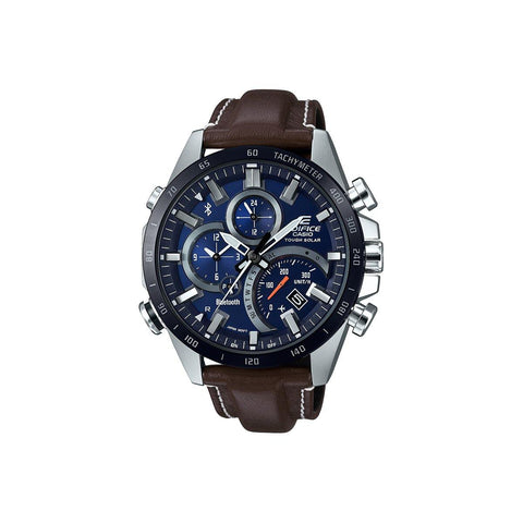 Casio Edifice Smartphone Link Watch w/ Leather Strap and Blue Dial - Smart Neighbor