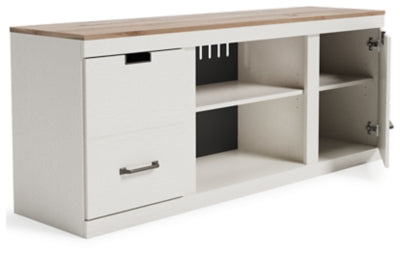 Ashley Furniture Vaibryn 60" TV Stand White;Brown/Beige