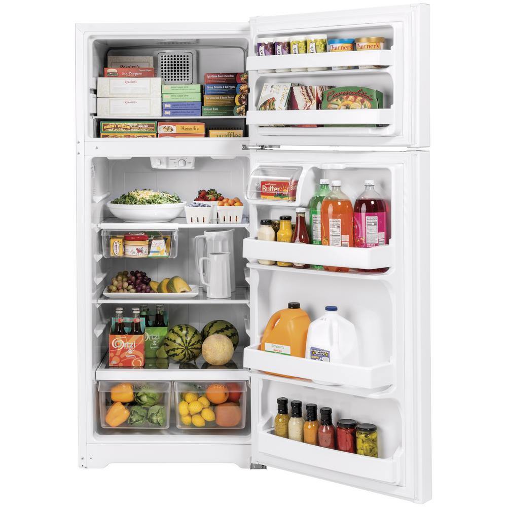 GE 17.5 Cu. Ft. Top Freezer Refrigerator in White
