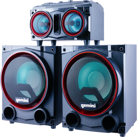 Gemini Sound GSYS-2000 Bluetooth LED Party Light Stereo System and Home Theater Audio System with 2000W Watts Bookshelf Speakers