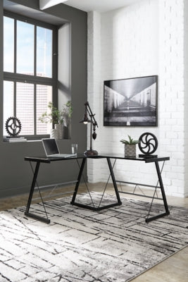 Ashley Furniture Mallistron Home Office L-Desk Black/Gray
