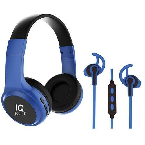 Supersonic Wireless Bluetooth Headphones/Earbuds Bundle Blue - Smart Neighbor