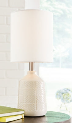 Ashley Furniture Brodewell Table Lamp Natural;Brown/Beige;White