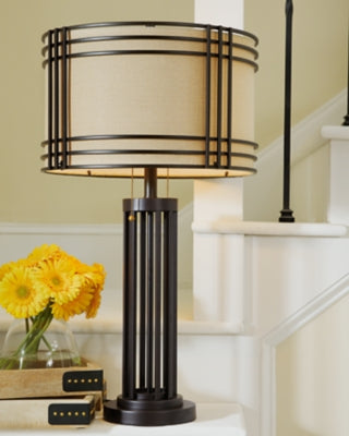 Ashley Furniture Hanswell Table Lamp Natural;Brown/Beige