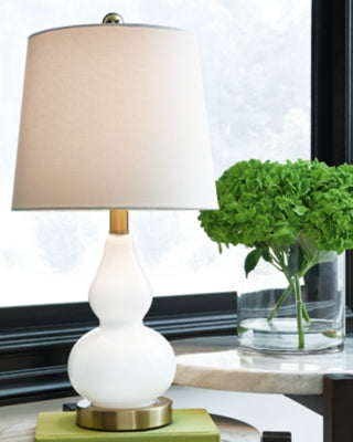 Ashley Furniture Makana Table Lamp Natural;Metallic;White