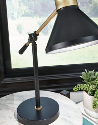 Ashley Furniture Garville Desk Lamp Black/Gray;Metallic